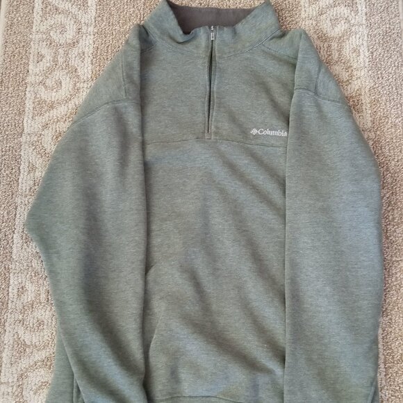Columbia Other - Columbia Men's Pullover Sweater Quarter Zip Fleece Jacket Gray Green Size XXL